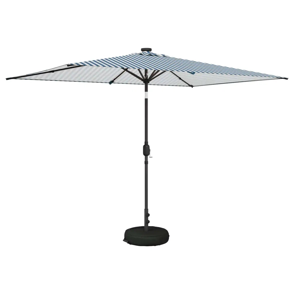 Ombrellone da giardino-Parasol da giardino con luci LED e base 200 x 300 cm Poliestere 877059