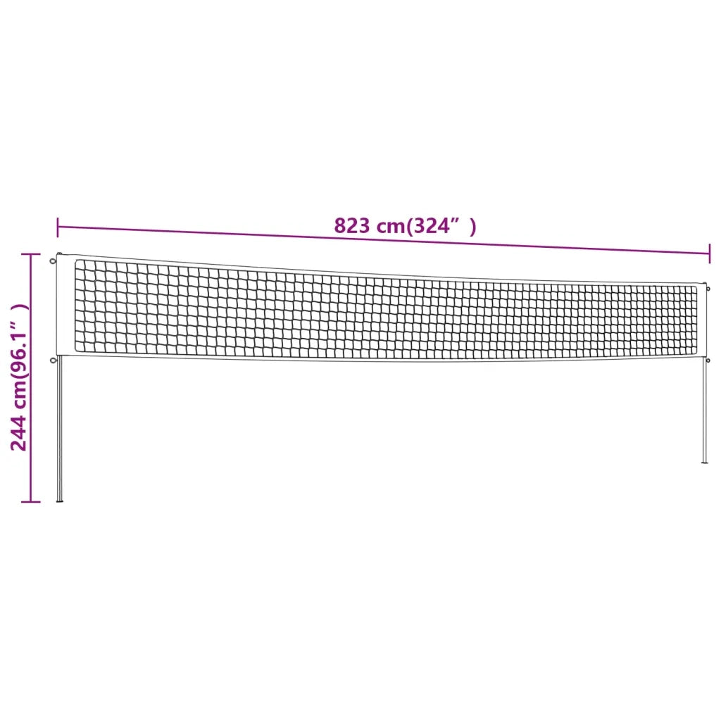 Rete da Pallavolo Gialla e Nera 823x244 cm Tessuto PE CFW6364504