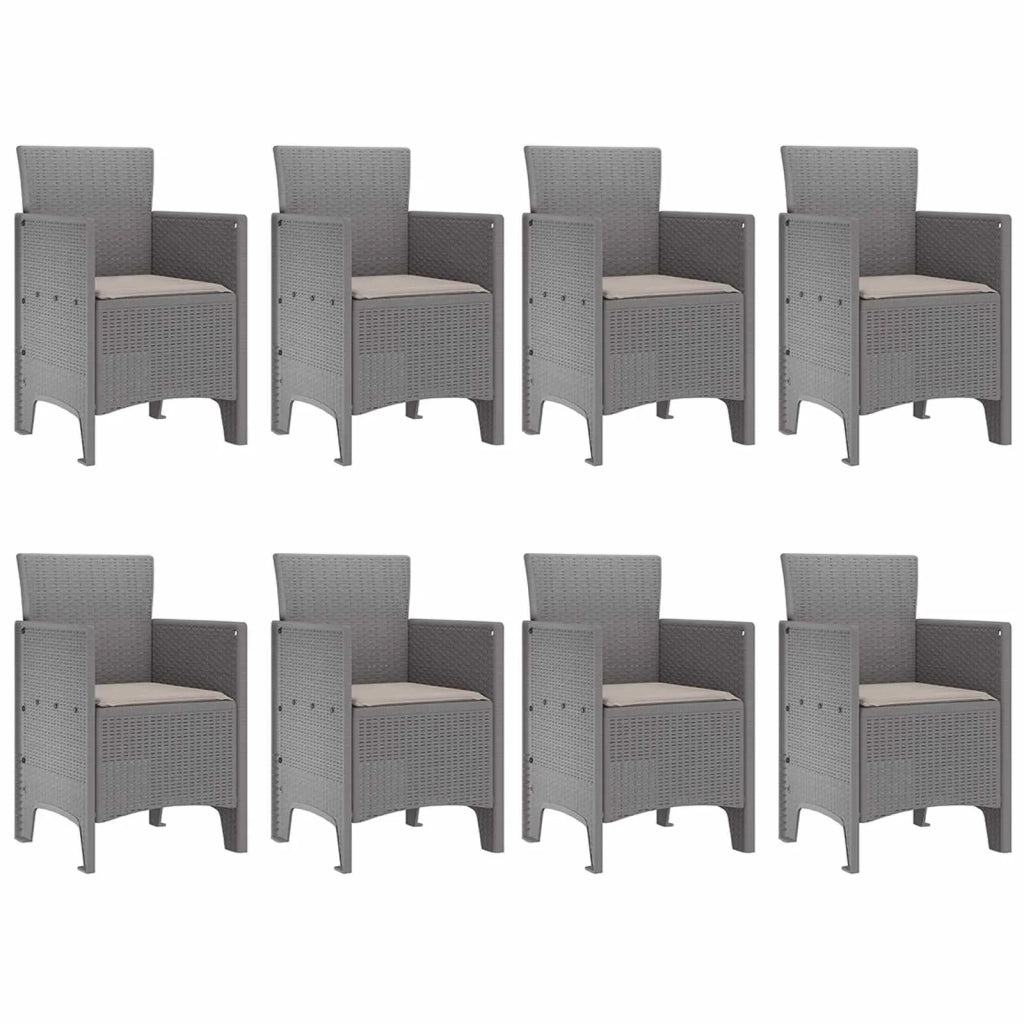Set da Pranzo per Giardino 9 pcs Bianco Polipropilene 3378743