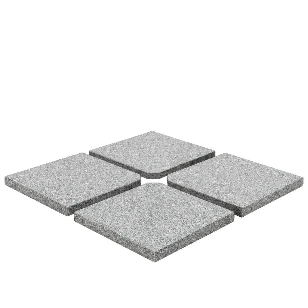 Piastre per Parasole 4 pz in Granito Quadrato 100 kg Grigio