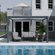 Pergola bioclimatica motorizzata OmbrÃ©a ELMO autoportante 4x4M - Antracite/bianco