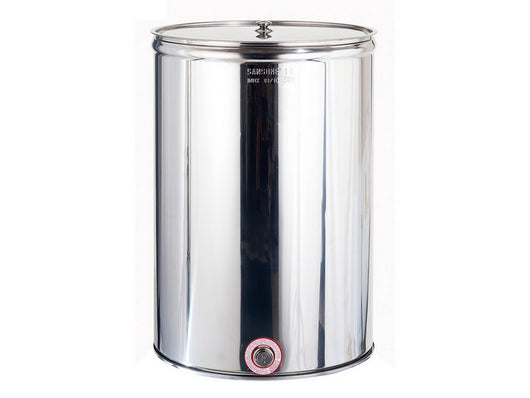 contenitore enologico inox liscio aggraffato con coperchio lt. 200 cod:ferx.vit48542
