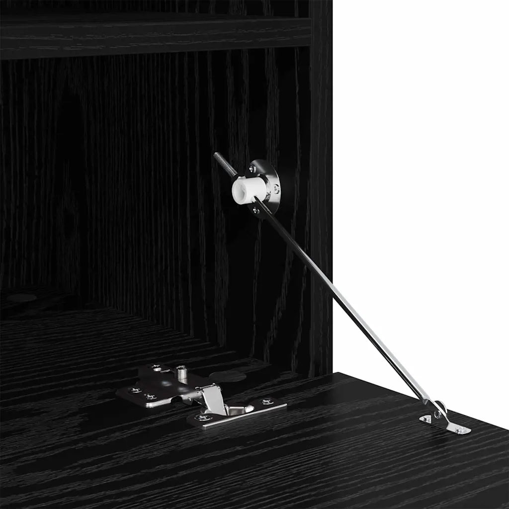 Mobile TV da parete con LED Rovere Nero 100 x 30 x 40 cm 882985