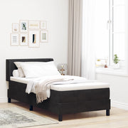 Letto a Rete con Materasso Nero 100x200 cm Velluto