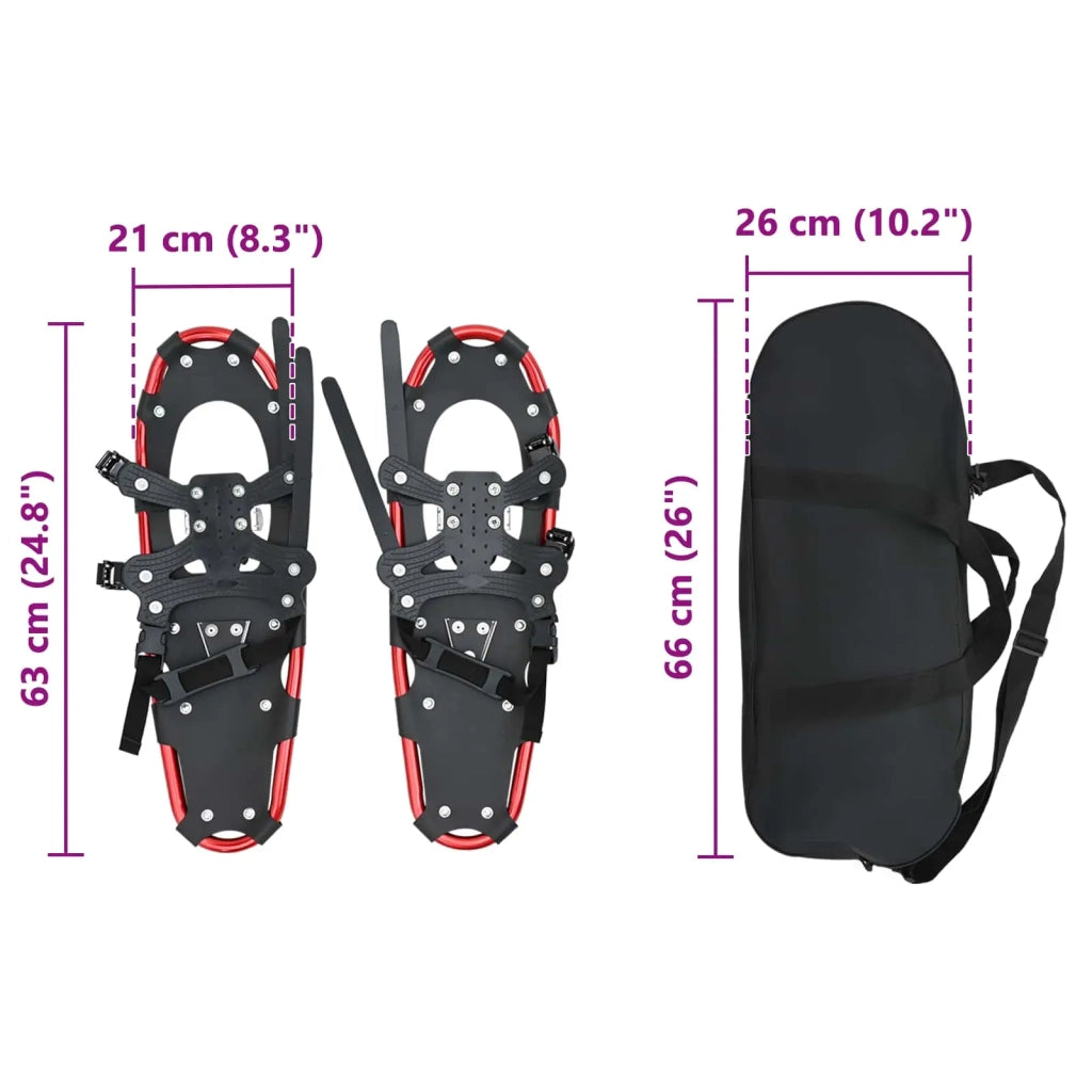 Ciaspole 3 in 1 Rosso e Nero 63 x 21 cm Alluminio e HDPE CFW3397158
