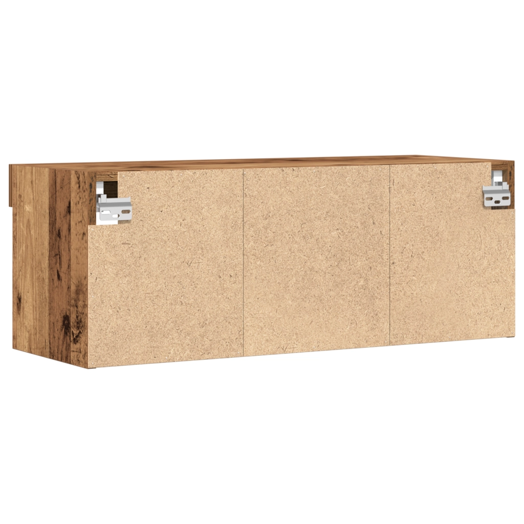 Armadi per TV  con luci LED 2 pz Legno antico 80x30x30 cm