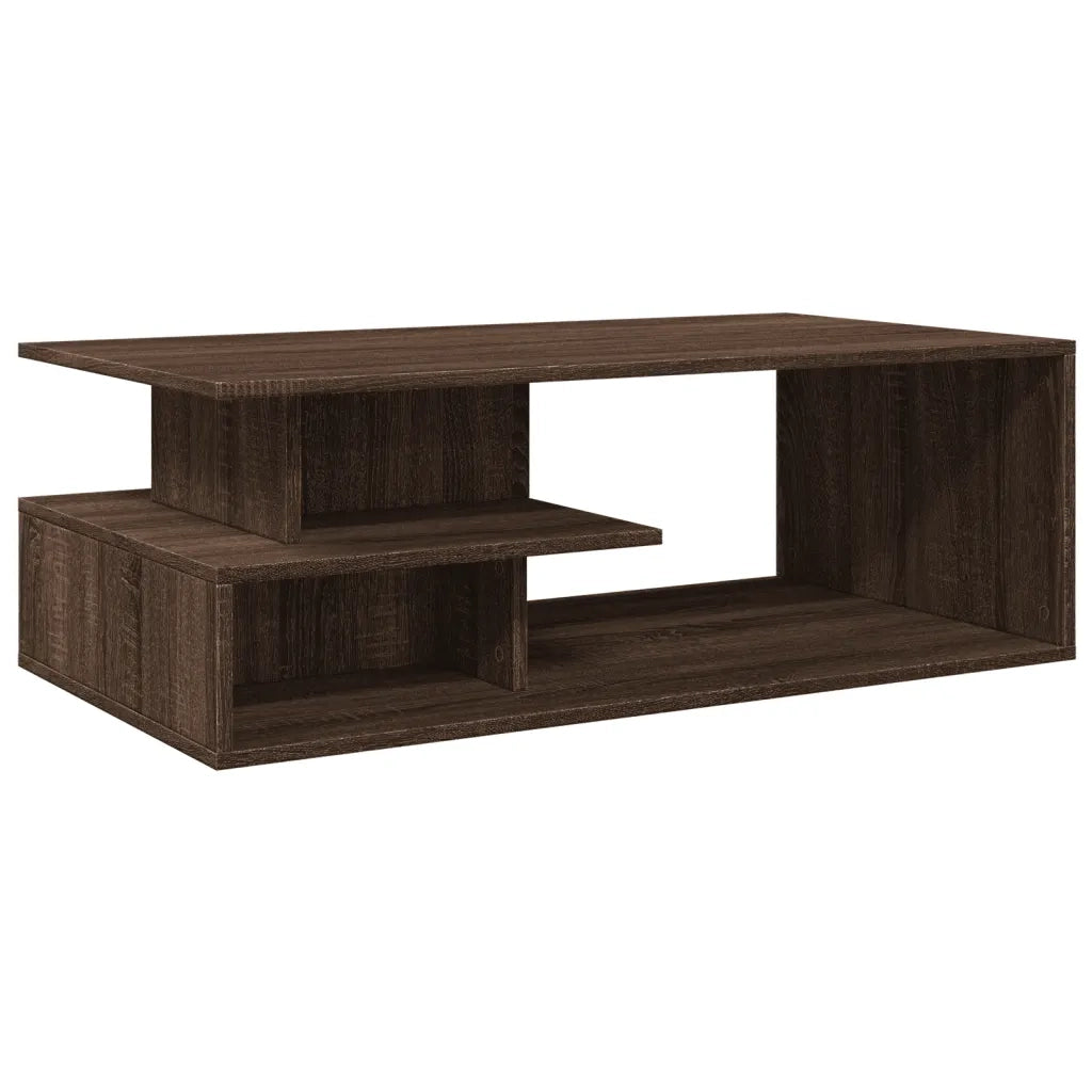 Tavolino Salotto Rovere Marrone 102x55x35 cm Legno Multistrato