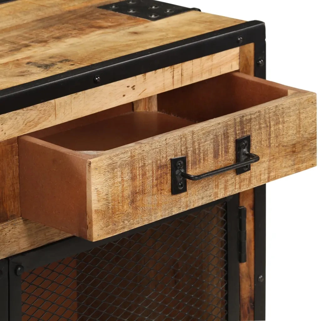Credenza 80x31x71 cm in Legno Massello di Mango Grezzo 285893