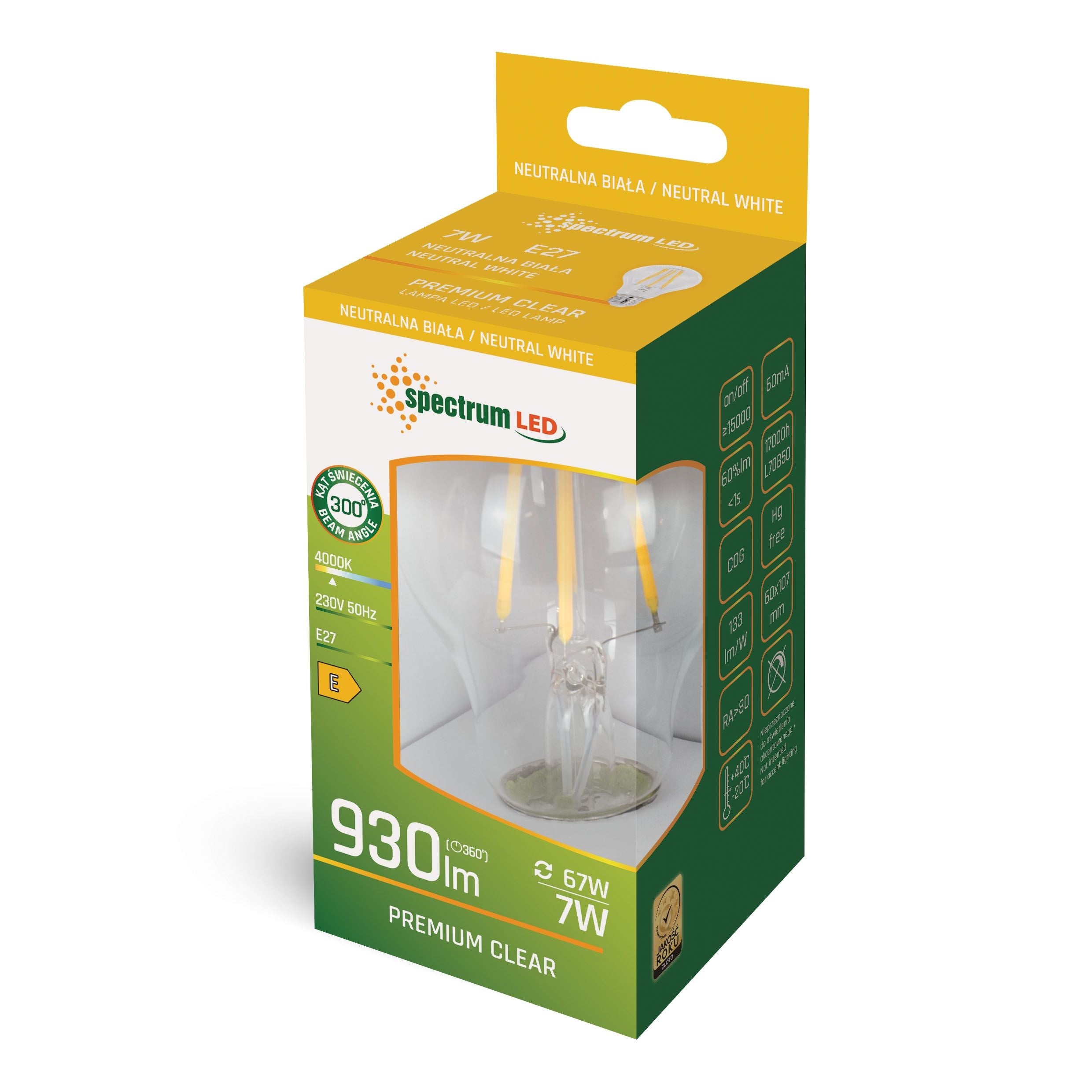 Lampadina Led Neutral Gls E-27 230v 7w Cog Woj+14600