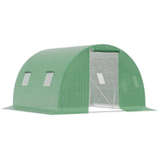 SERRA A TUNNEL DA ESTERNO CON COPERTURA IN PE PORTA CON CERNIERA E 4 FINESTRE VERDE