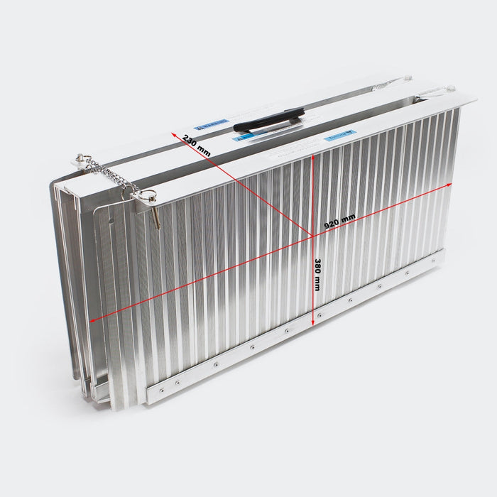 Set di 2 rampe per sedia a rotelle pieghevoli in alluminio 183 x 72 cm 270 kg massimo grigio 3416009