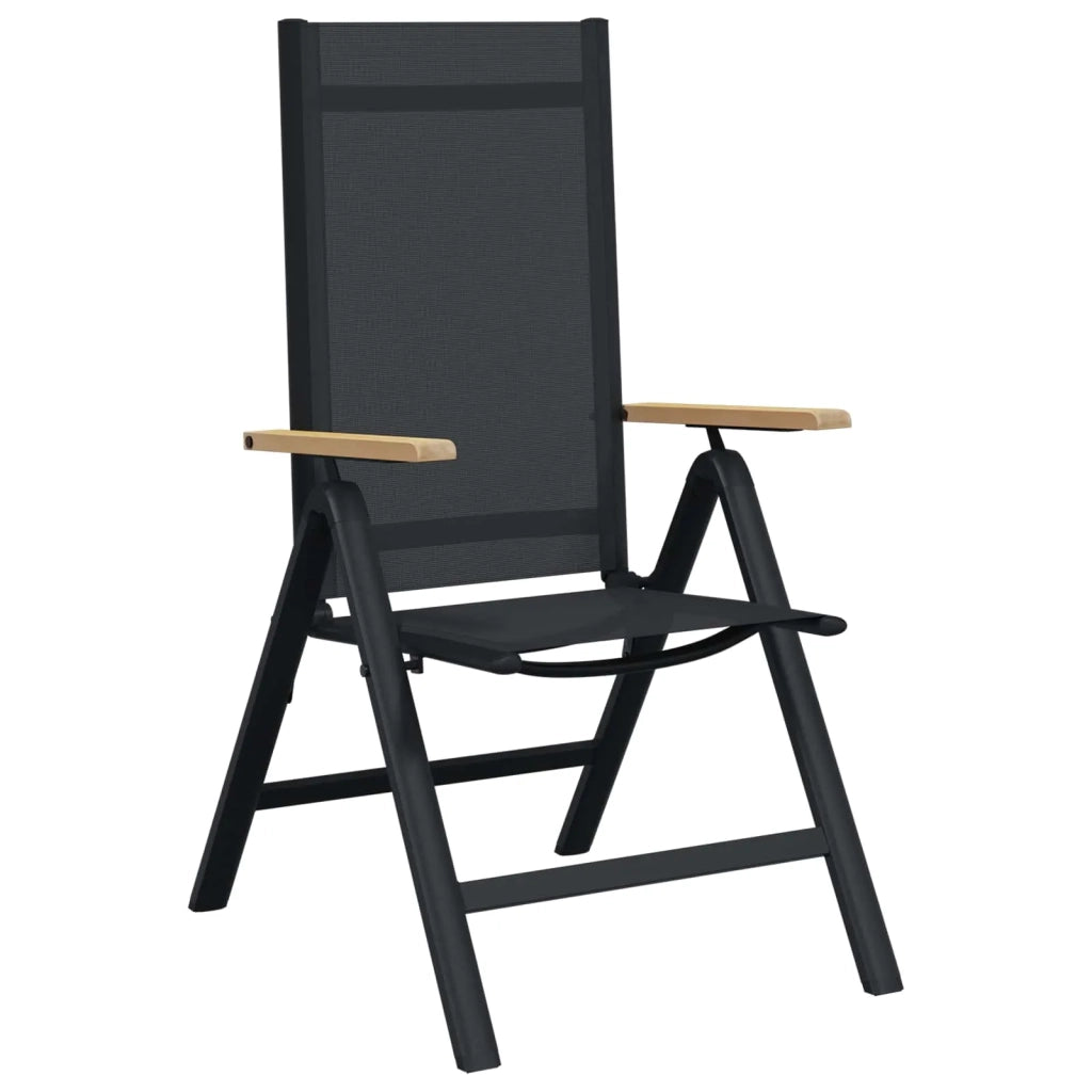 Sedie da giardino reclinabili 2 pcs Nero 58 x 73 x 111,5 cm 42030041