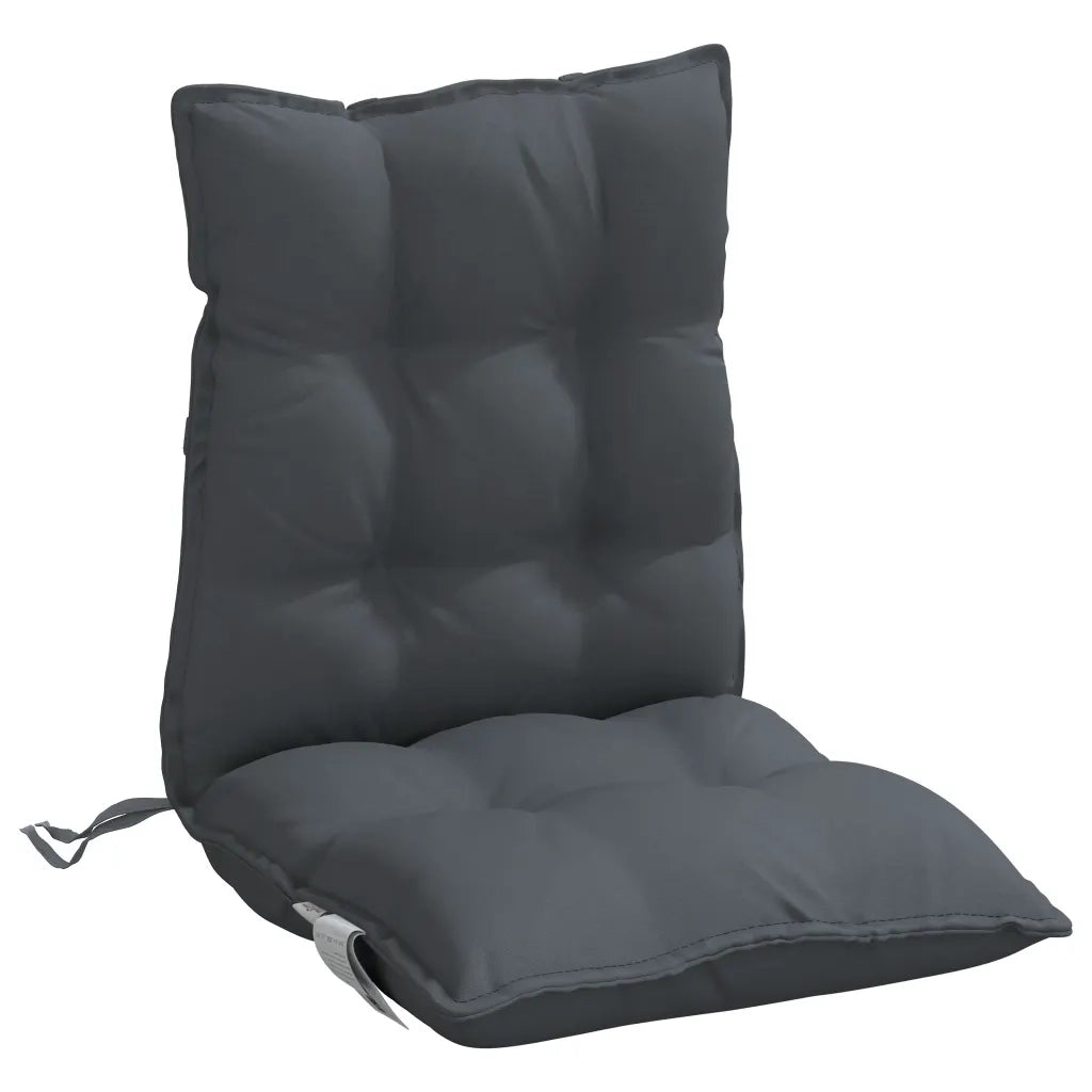 Cuscini per Sedie Schienali Bassi 2 pz Antracite Tessuto Oxford 377671