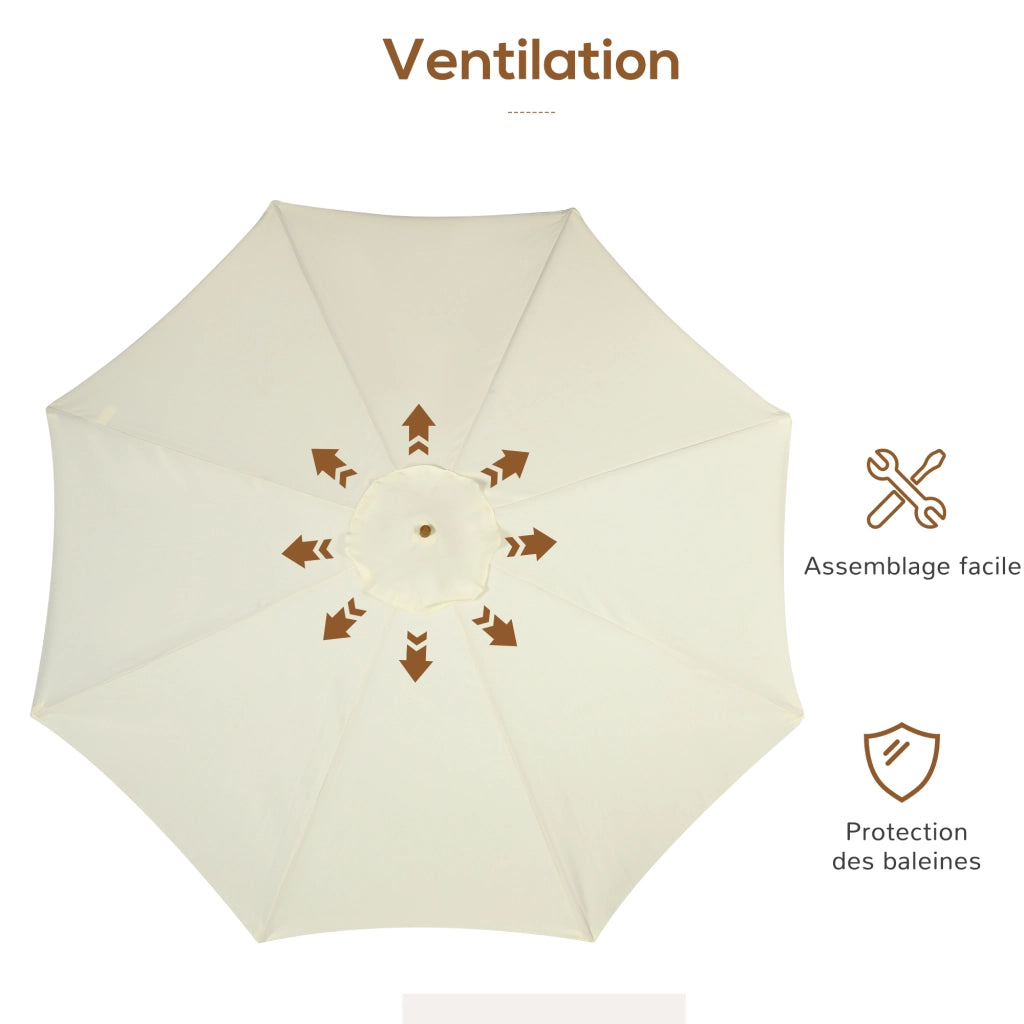 Ombrellone da giardino rotondo grande ¨C zephmum ¨C beige bamb¨´ ? 300 cm