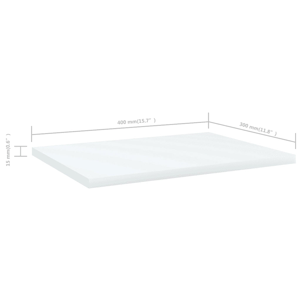 Ripiani per Libreria 4 pz-Scaffale per Libri Bianchi 40x30x1,5 cm Legno Multistrato