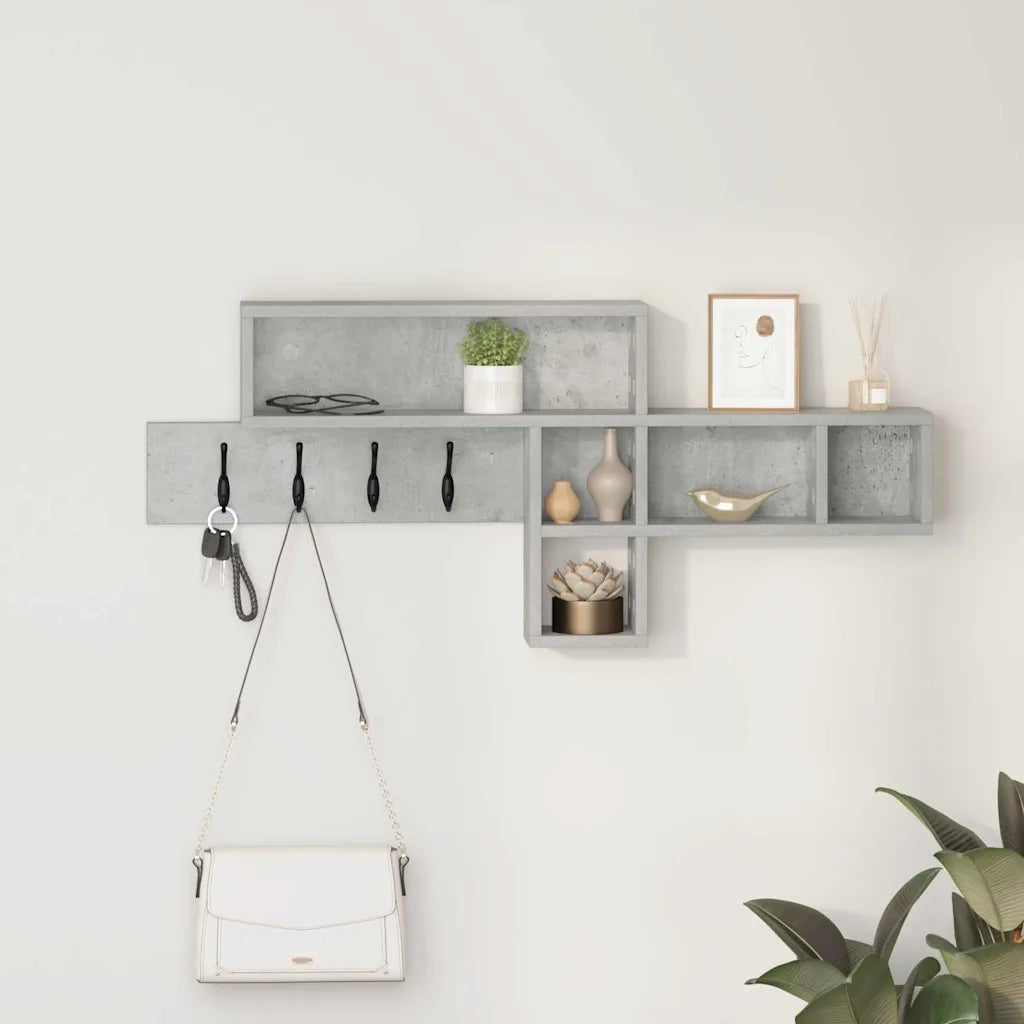 Appendiabiti a muro Grigio cemento 100 x 12 x 43,5 cm 874414