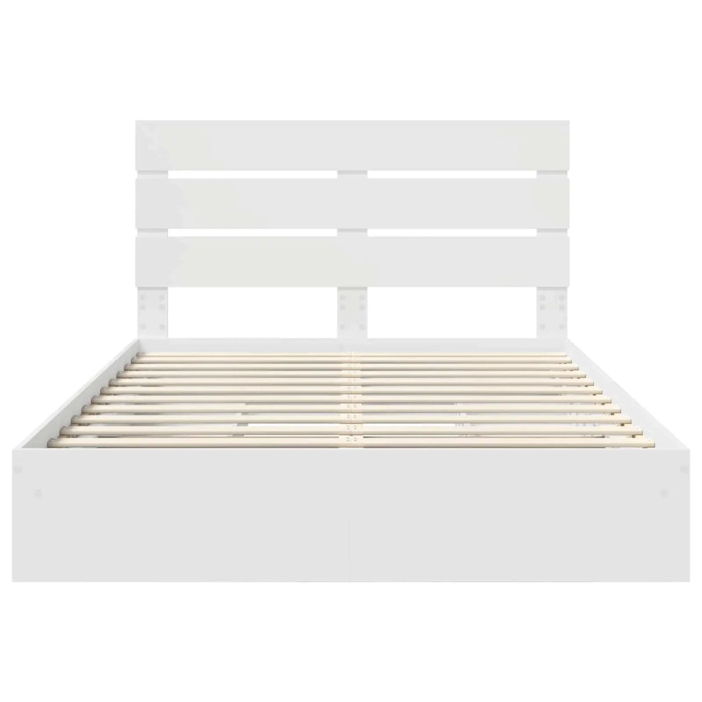Letto con Contenitore Bianco 140 x 200 cm Legno multistrato
