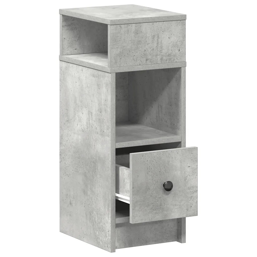 Set di 2 Comodini | Armadio da Notte | Mobiletto da notte con Cassetto Grigio Cemento 25x31x66 cm