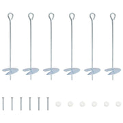 Ancora per Terra 6 pz Argento ?10 x 40 cm Metallo Galvanizzato CFW6561311