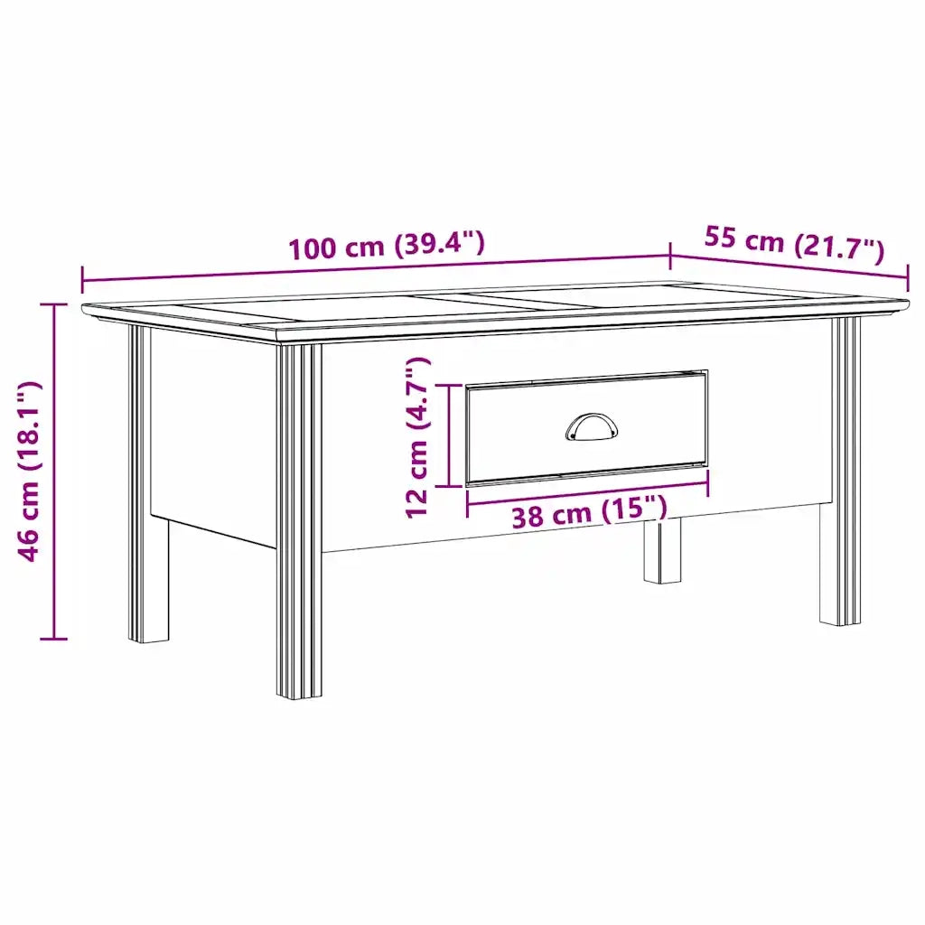 Tavolino da salotto BODO Marrone miele 100 x 55 x 45,8 cm 42023483