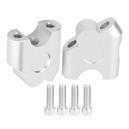 Altezza Sterzo in Alluminio - Estensione Manubrio - Fermo Manubrio - Adattatore di Montaggio - 22mm - Argento - Altezza Sterzo