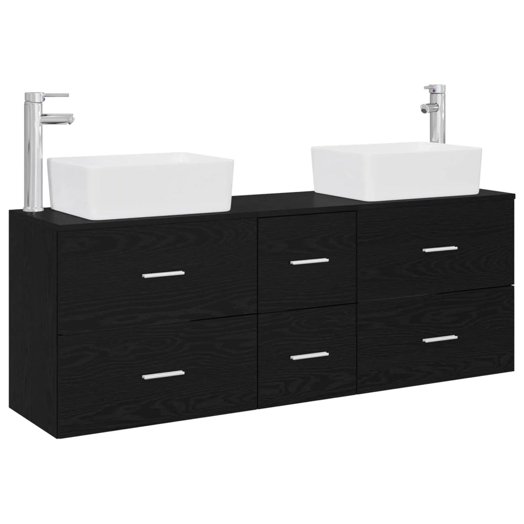 Set di Armadi da Bagno 3 pz Nero 53 x 34,5 x 63 cm 3405860