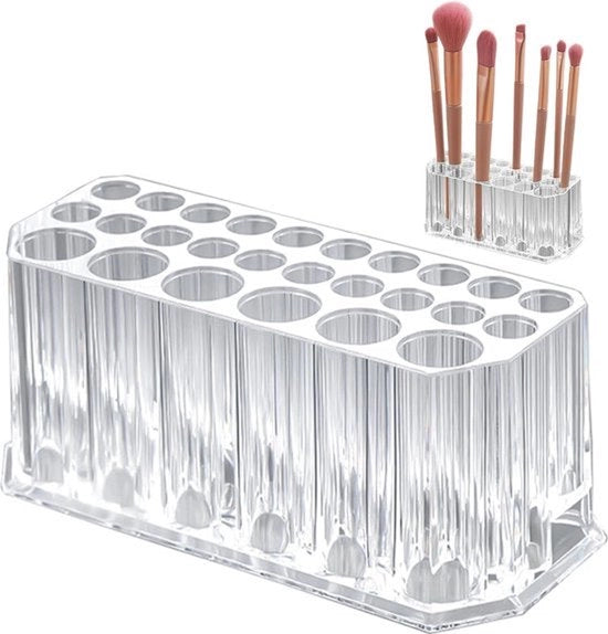Organizzatore di Trucchi - 26 Tasche per Pennelli e Matite - Contenitore per Cosmetici - Organizzatore per Pennelli, Matite e Liquidi - Adatto per Camera da Letto, Bagno, Tavolo per il Trucco, Comodino e Specchiera