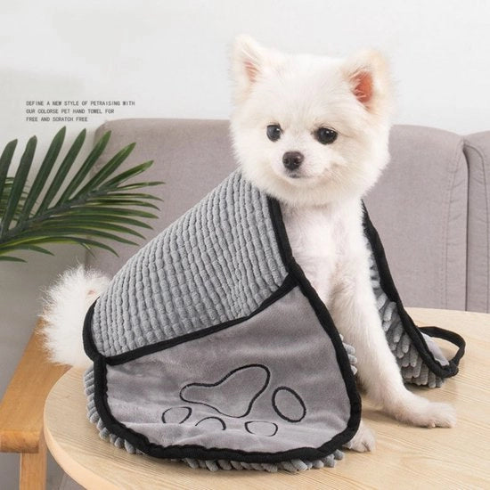 Asciugamano per Animali - Asciugamano Microfibra Velocemente Assorbente - Lavabile in Macchina - Con Borsa - Per Cani, Gatti, Puppi, Zampe - M (70x27)