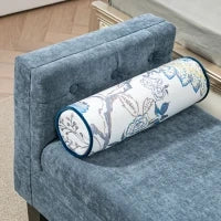 Panca Fondoletto con Braccioli Trapuntati e 2 Cuscini, in Ciniglia e Legno, 115.5x45x56 cm, Grigio e Nero
