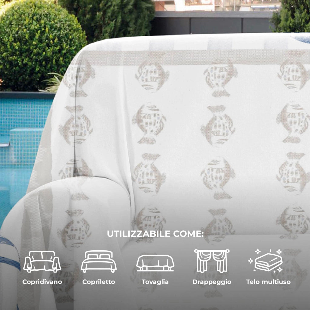 Telo Copritutto Matrimoniale Cotone 250x260 cm Grande Multiuso Copridivano Copriletto Arazzo Drappeggio Lavabile Resistente Disegno 10