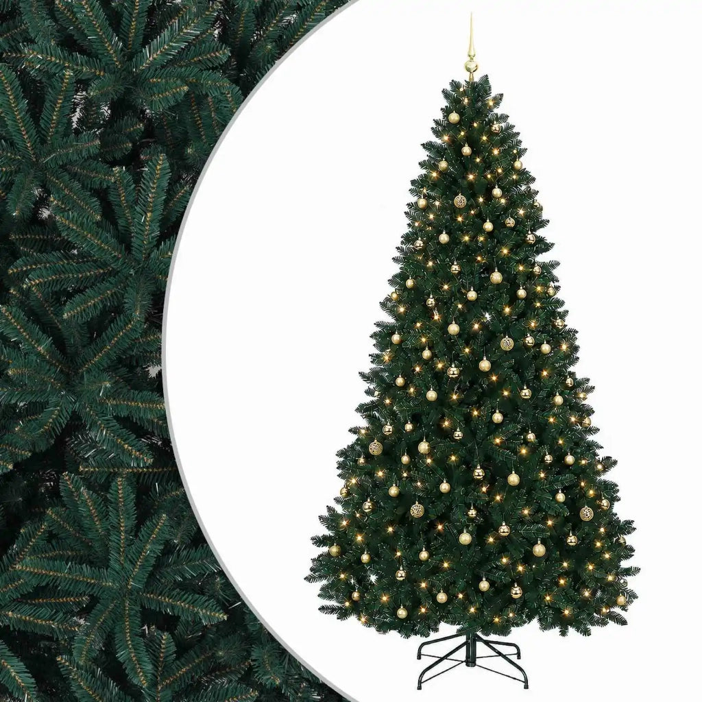 Albero di Natale artificiale verde scuro con palline 300 cm 3467344