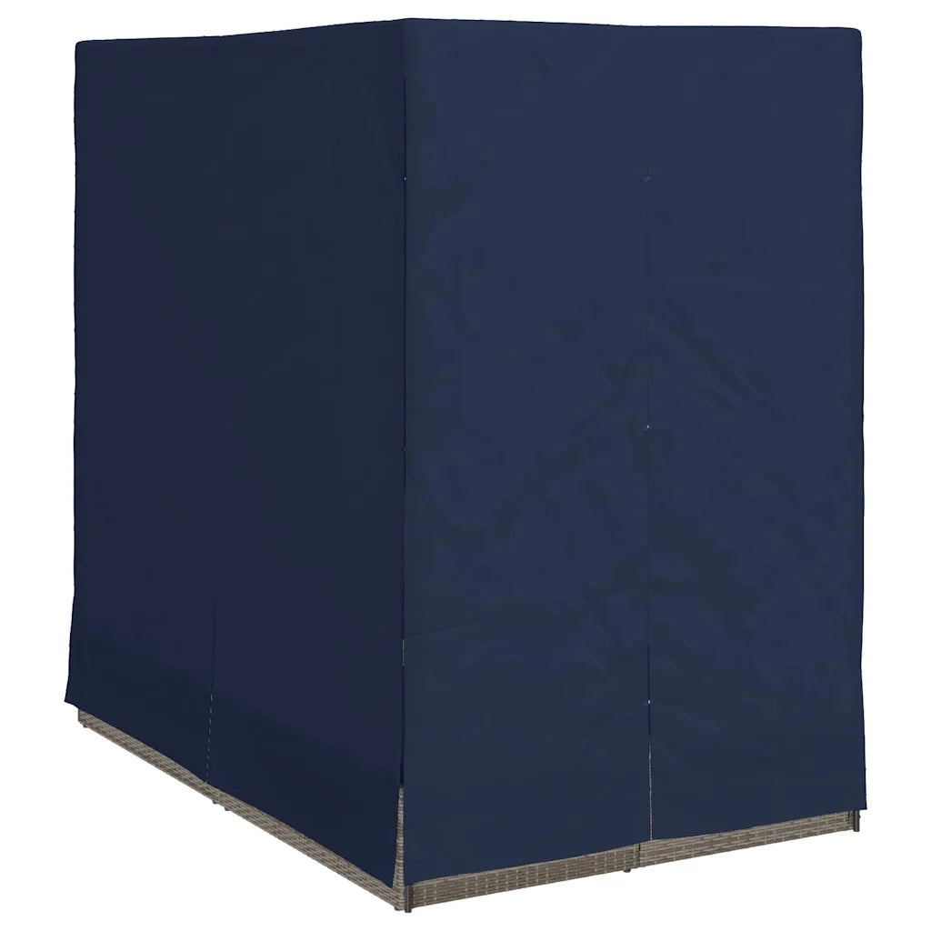 Lettino da sole doppio Nero 205 x 129 x 200 cm polyrattan