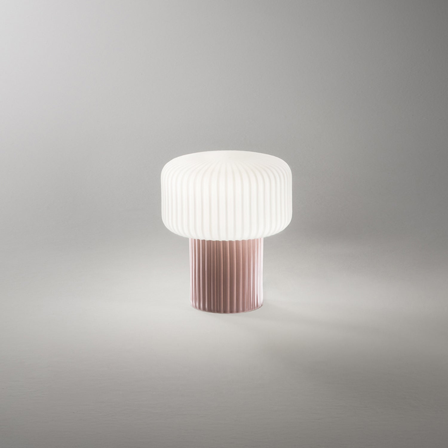 Lumetto Moderno Otty Ceramica Tortora Vetro 1 Luce G9 Ip20