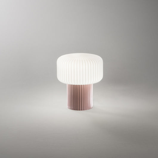 Lumetto Moderno Otty Ceramica Tortora Vetro 1 Luce G9 Ip20