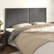 Testiera-Testata Decorativa Grigio Scuro 200x5x118/128 cm Velluto 494597