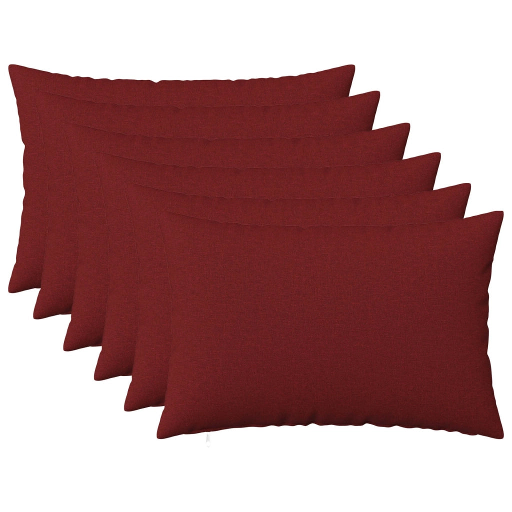 Federa 6 pz HEERLEN Rosso Vino 50 x 80 cm Tessuto 911884
