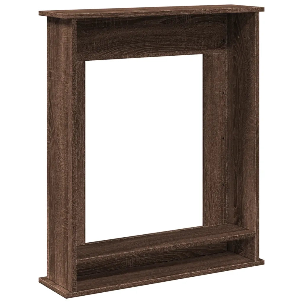 Cornice per Camino-Rivestimento per Camino Rovere Marrone 75x20x87,5 cm in Truciolato
