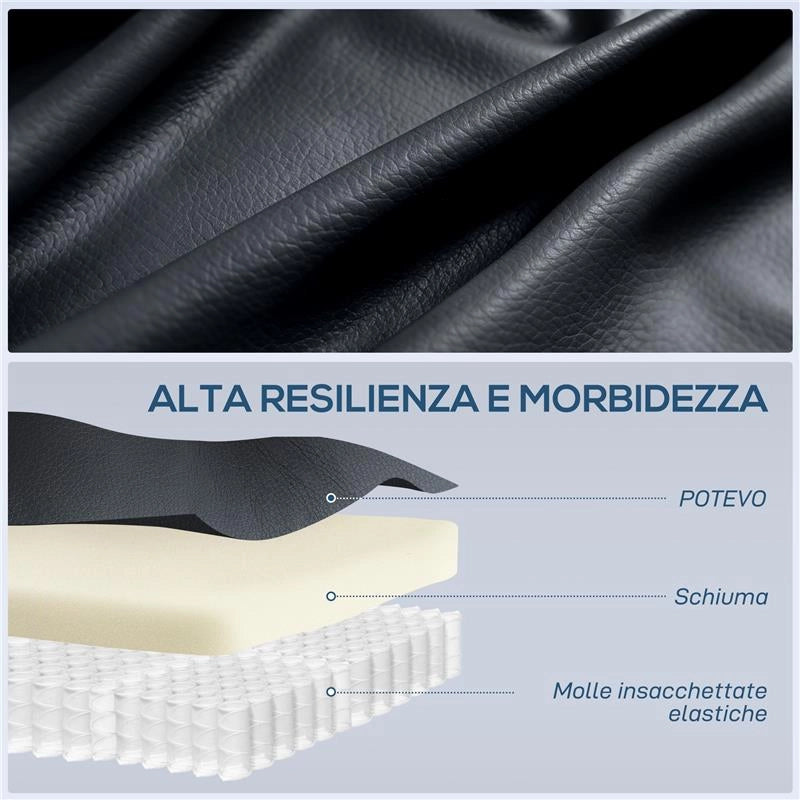 POLTRONA RELAX RECLINABILE CON 8 PUNTI MASSAGGIANTI, RISCALDANTI E POGGIAPIEDI, 87X97X100 CM, NERO