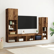 Mobile TV  con luci LED Legno invecchiato 40.5x30x102 cm
