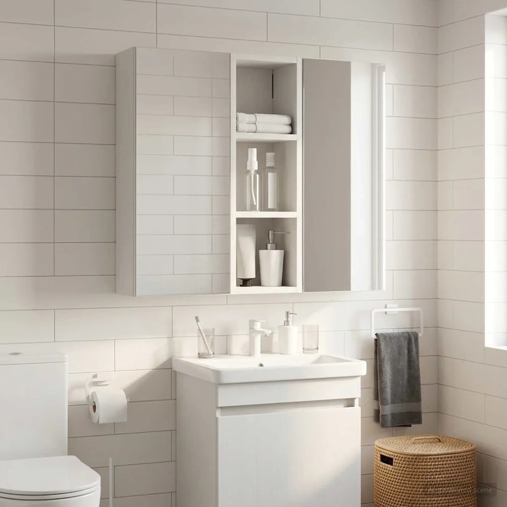 Armadio da bagno a muro Bianco 20 x 16 x 62,5 cm 889303