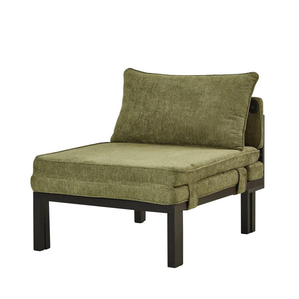 Divano letto pieghevole 2 in 1 con funzione letto, porte USB/Type-C, seduta estensibile, velluto verde