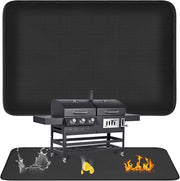 Grillmat Premium 60 x 36 Pollici - Sostegno Antifiamma per BBQ - Telaio Antincendio per Uso Esterno - Impermeabile e Oleofobo - Nero