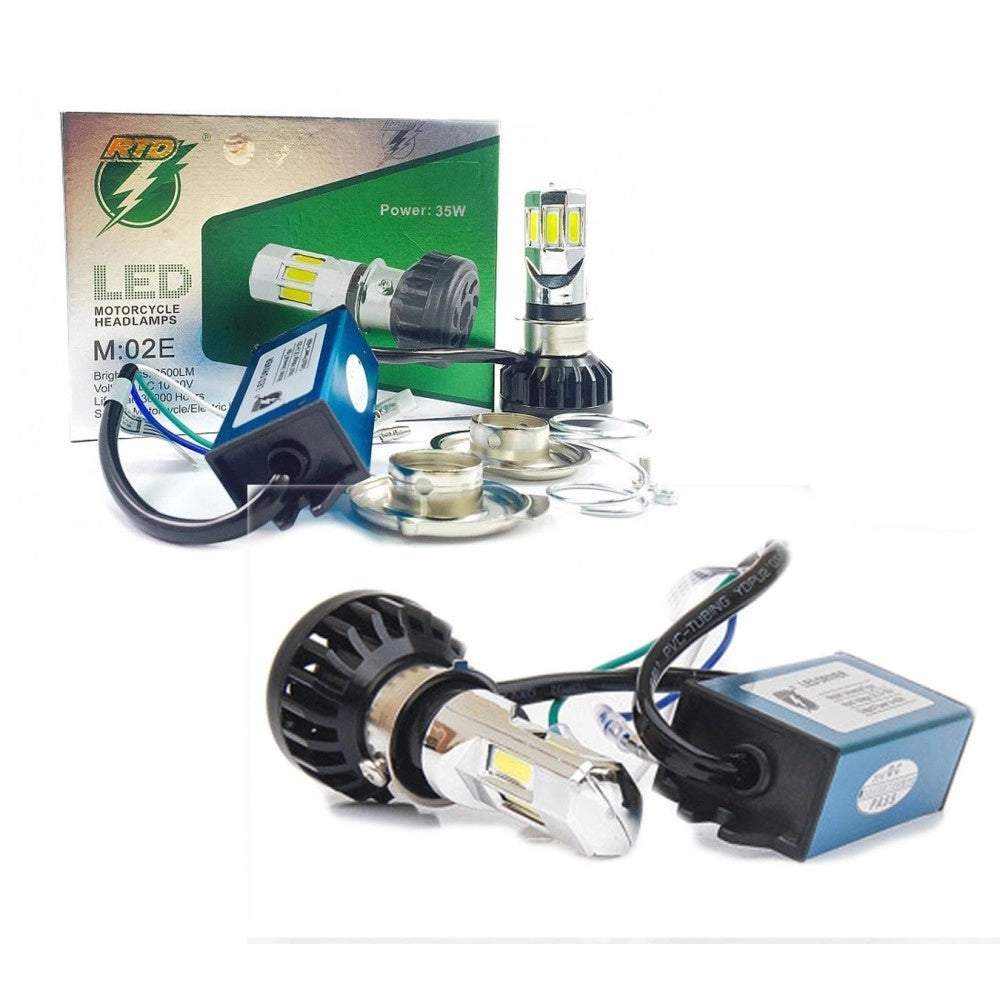 Trade Shop - Faro Lampada Led H4 H6 6 Kit Per Moto Motocicletta 35w Watt Mod. M02e 3500 Lmn -