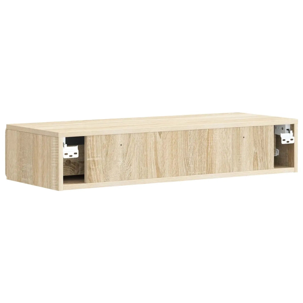 Tavolino da Parete Laterale Rovere Sonoma 87,5 x 34,5 x 17 cm