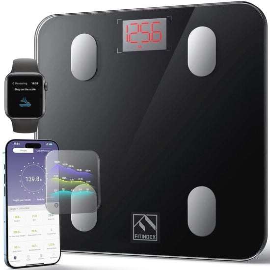 Pesa corpo intelligente Bluetooth - Pesa digitale per la vasca da bagno con app per composizione corporea