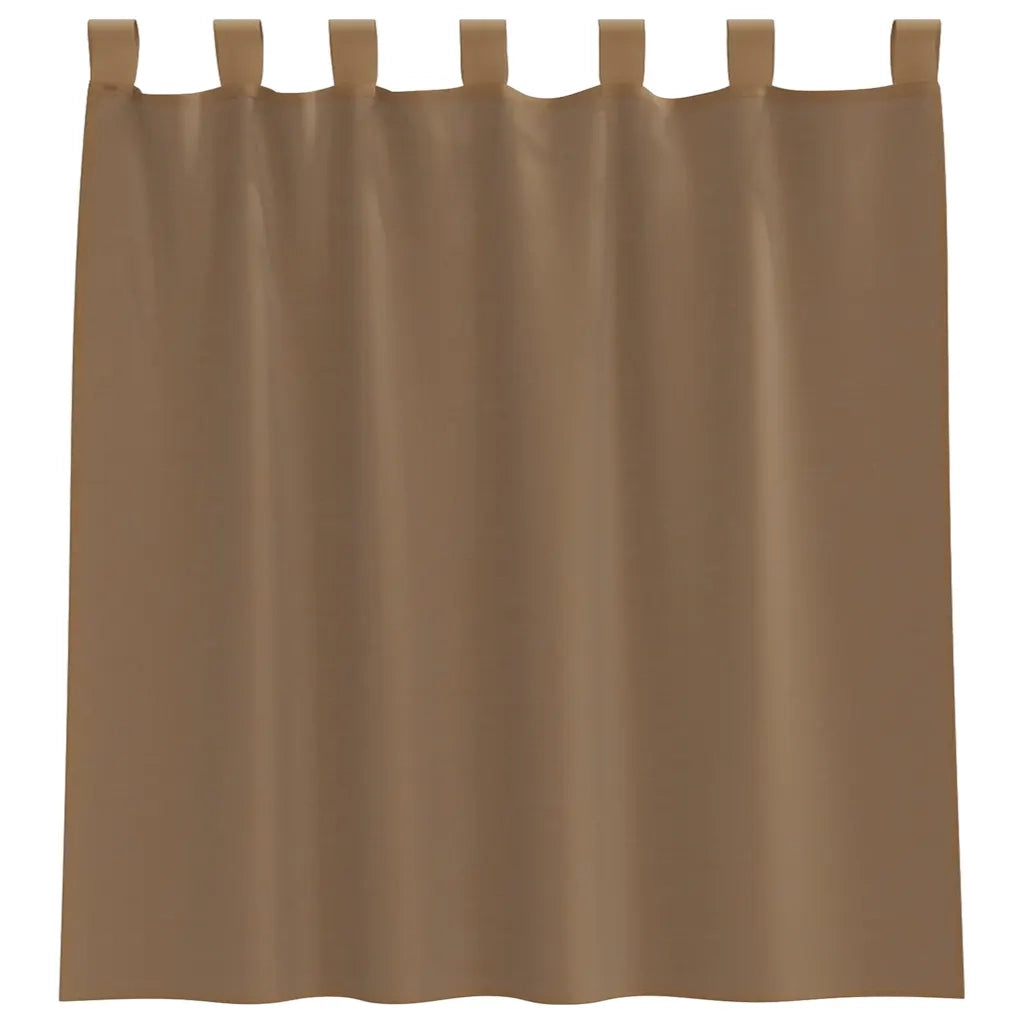 Tende in Voile con Passanti 2 pz Marrone Chiaro 140x140 cm