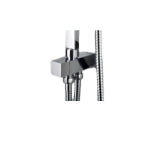 Colonna Doccia Quadrata Cromata con Supporto Regolabile, Doccetta Square e Soffione 20x20 cm