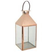 Lanterna in acciaio inox e vetro ramato 29x28x66h