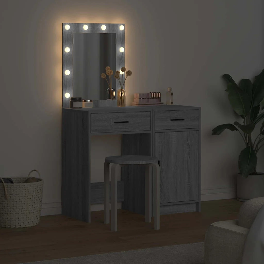 Toeletta | Tavolo da Trucco con cassetto 2 pz Grigio 50 x 41 x 135 cm