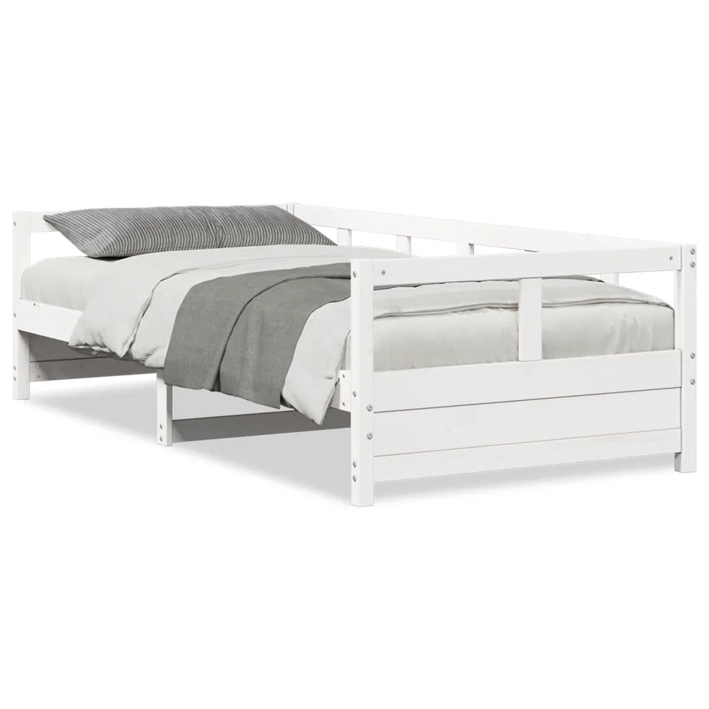 Dormeuse senza Materasso-Divano Letto-Struttura Letto Bianca 90x200 cm Legno Massello Pino 690160